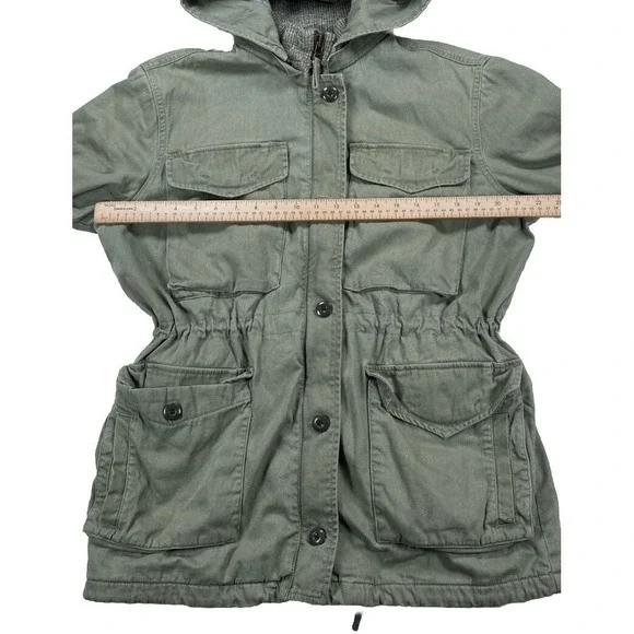 Faherty Women's Small Arosa Green Military Style Hooded Jacket Aztec Full Zip - Picture 3 of 8